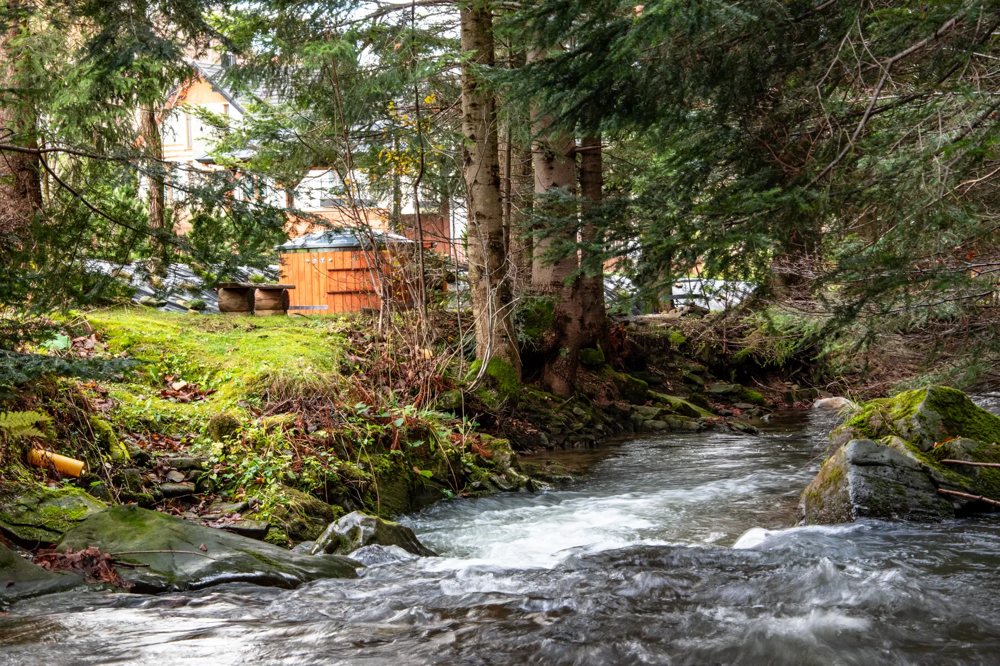 Leśne SPA Cyrhel Apartments nad potokiem