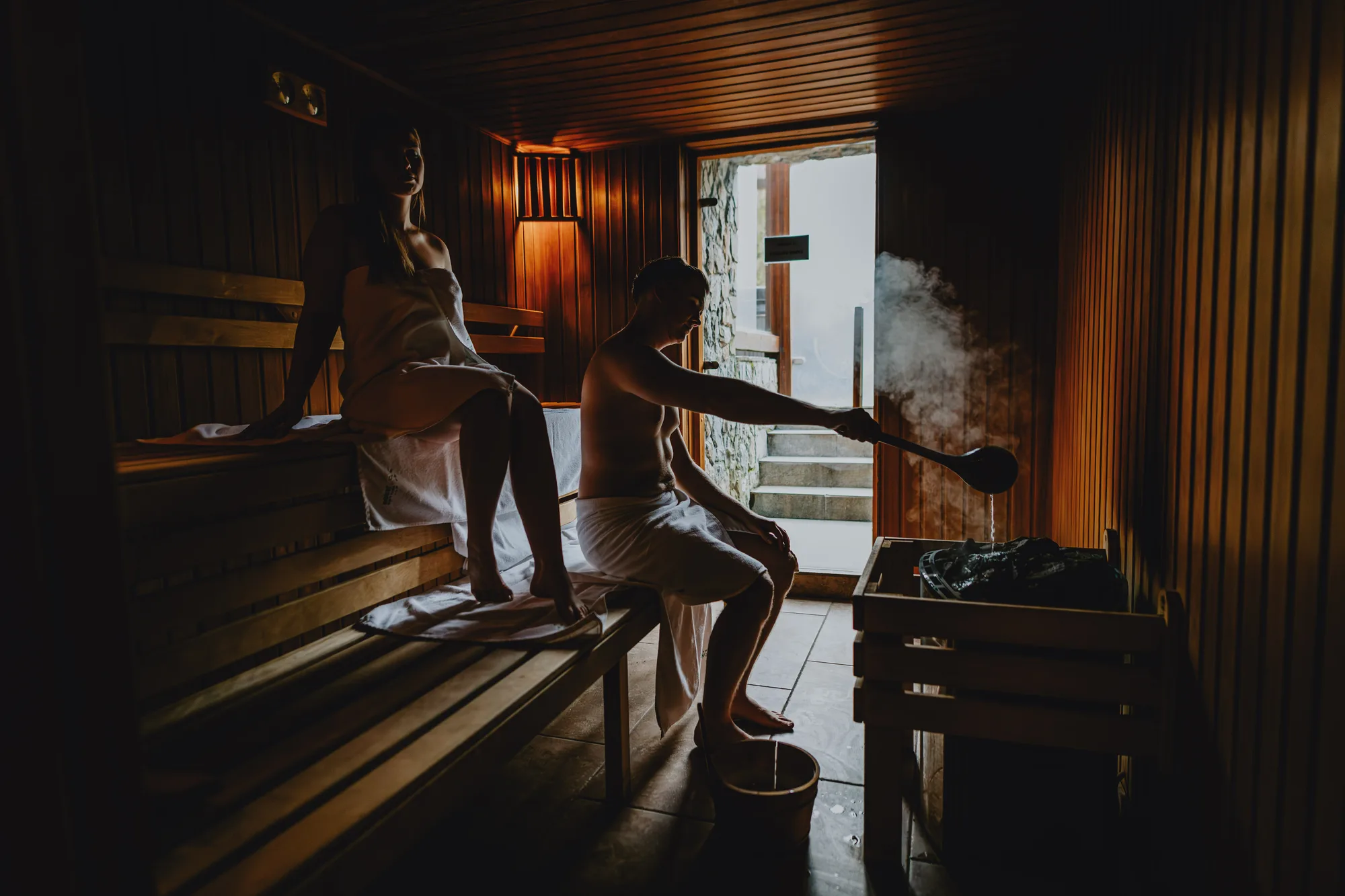 Sauna sucha — wnętrze